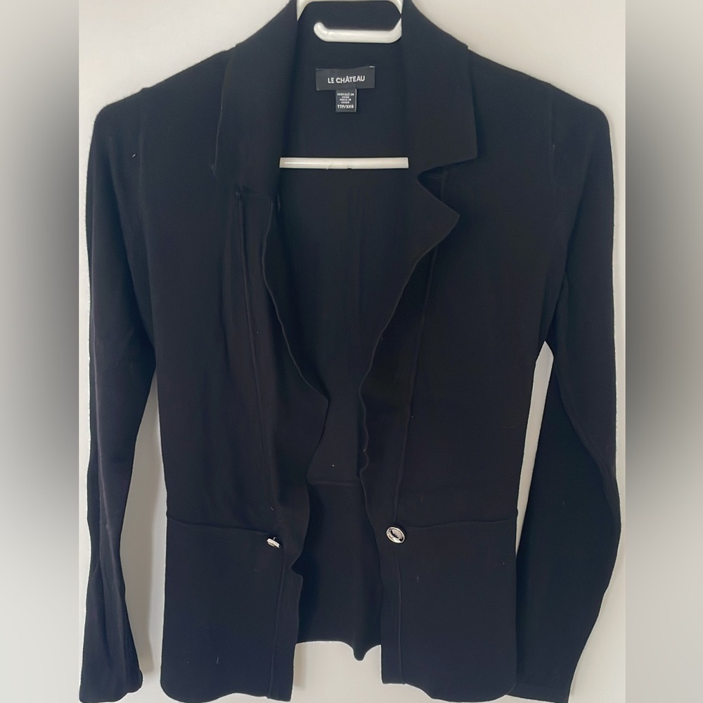 Le Chateau Classic Black Knit Blazer